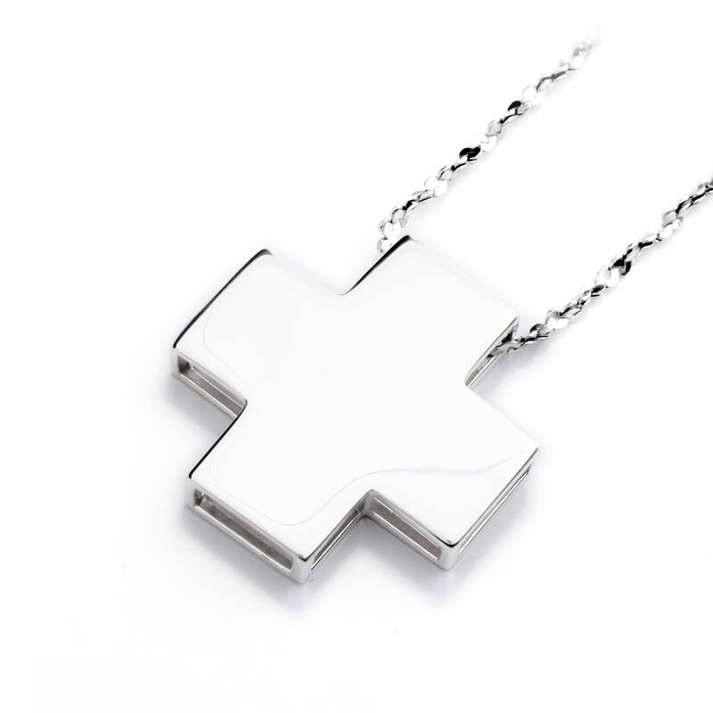 新世纪福音战士eva项链 葛城美里十字架925纯银饰品 中号 吊坠 a款银