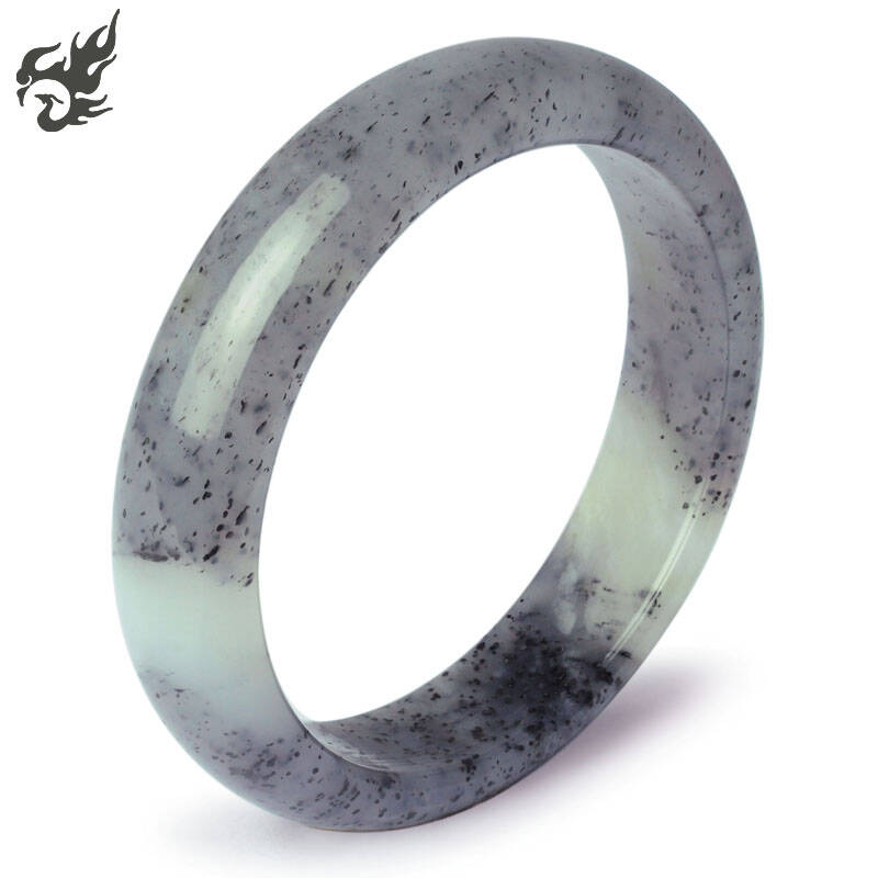 玉友 新疆和田玉籽料青花籽玉黑芝麻糊手镯内径56 a188063附送鉴定