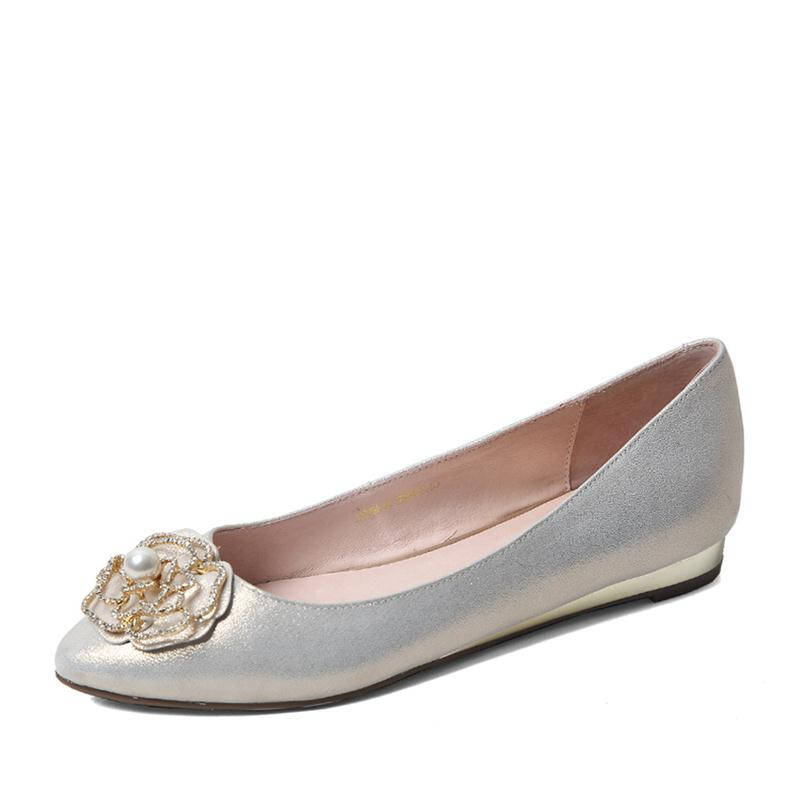 belle/百丽 春季专柜同款金色羊皮女单鞋n9e1daq5 专柜1 铜金 34 - 京