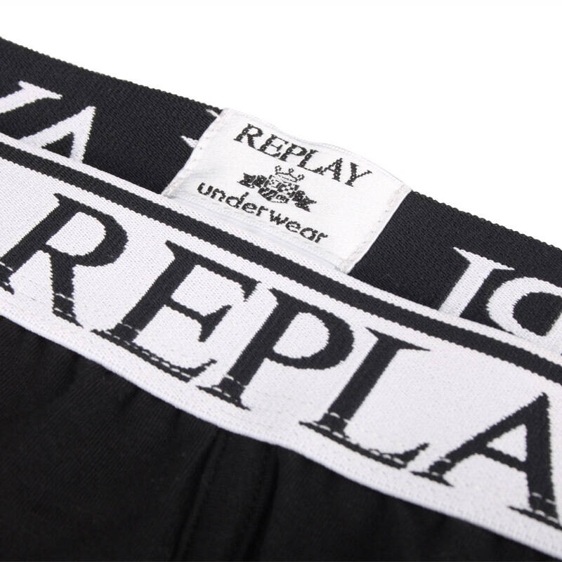 replay 男士时尚黑色莱卡棉三角内裤一条装 m180001 020 xl
