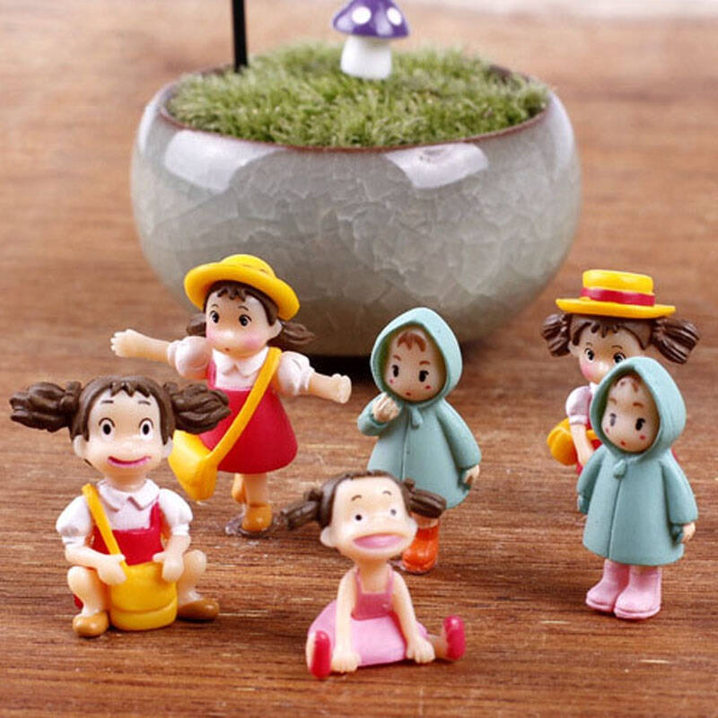 多肉装饰/苔藓微景观/生态瓶/宫崎骏龙猫/雨衣小梅/千与千寻摆件 蹲