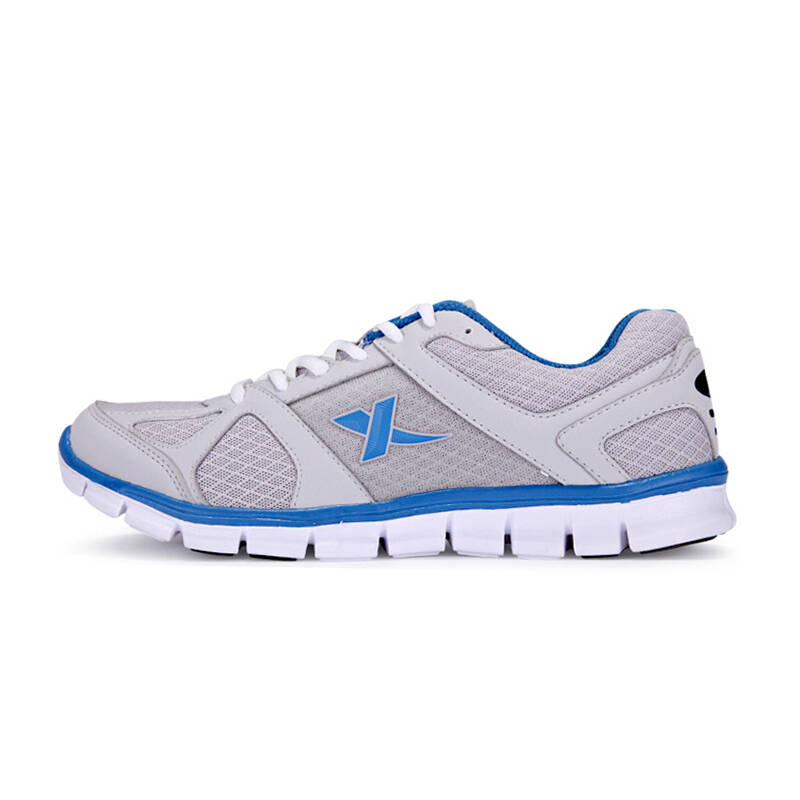 特步 男鞋运动鞋 透气轻便跑步鞋 灰兰色 43