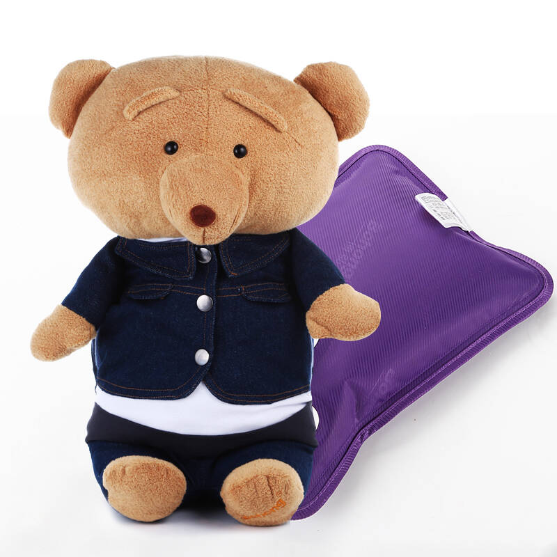 博弘 热水袋暖腰宝暖手宝暖水袋暖宝宝电暖宝 牛仔小熊