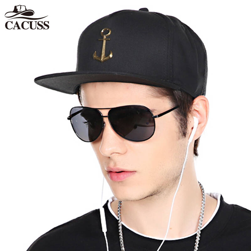 京东配送 cacuss棒球帽子 男士嘻哈帽子 精致铁牌时尚圆帽 韩版潮平舌
