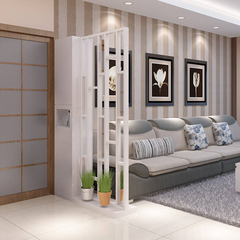 一米爱简约创意屏风 客厅镂空隔断 时尚玄关置物架花架座屏d520 烤漆