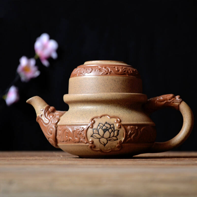 陶迷粗陶盖碗快客杯茶壶办公一壶一杯旅行便携功夫茶具 梧桐色