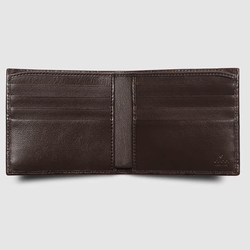 gucci/古驰 新品 男士时尚皮质logo标志雕花短款钱包 365479 aa61r