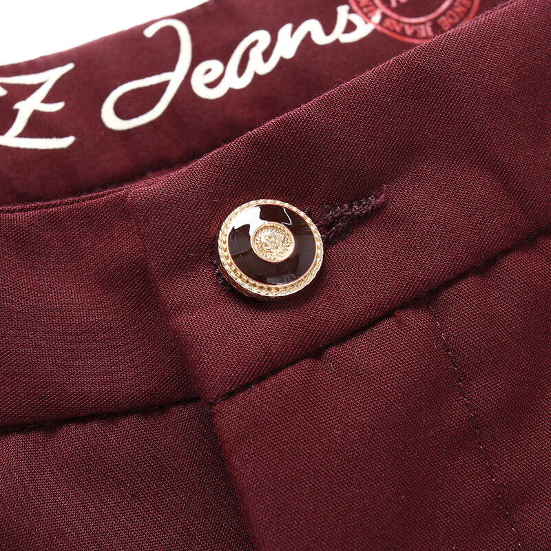 贝瑞颖 秋冬新款休闲裤男韩版小脚裤510202 酒红色 28