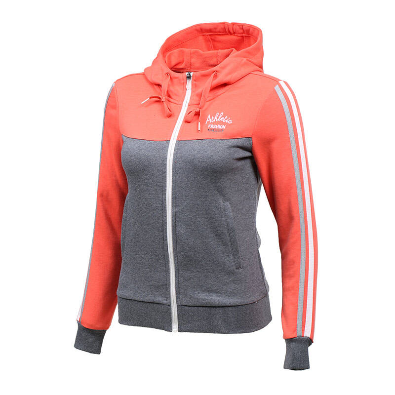 361度女装外套春款361跑步训练运动服卫衣休闲上衣561534627 浅红 xl