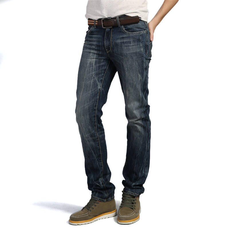 2014新品 鸿星尔克erke 简约休闲 百搭男裤 男牛仔裤11214137280 a4