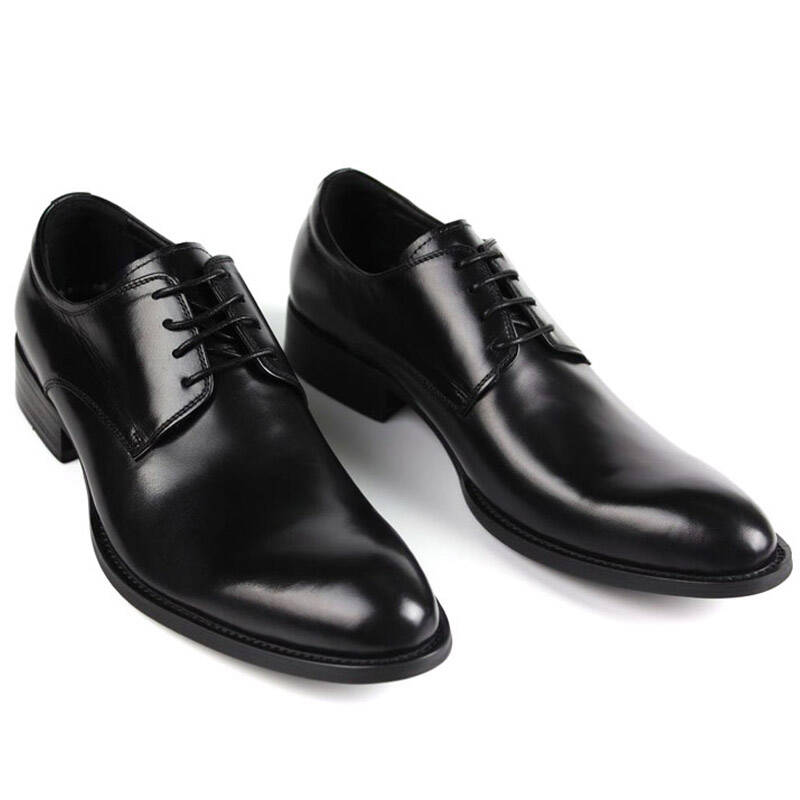 商务正装皮鞋 圆头真皮低帮皮鞋 韩版男鞋 系带休闲皮鞋 黑色182-814