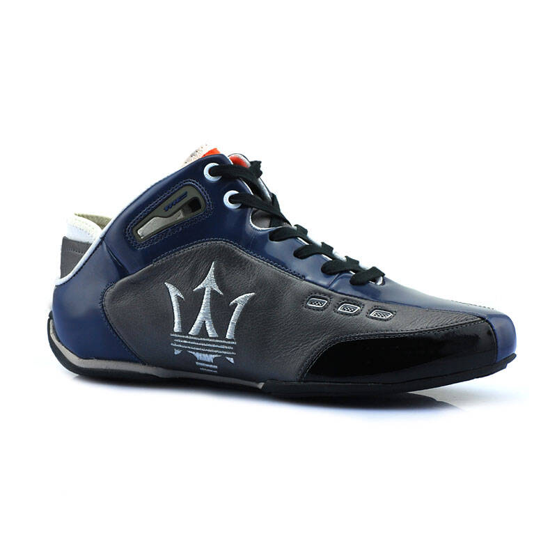 maserati 意大利玛莎拉蒂顶级头层牛皮中帮运动驾车鞋 609 黑色 45