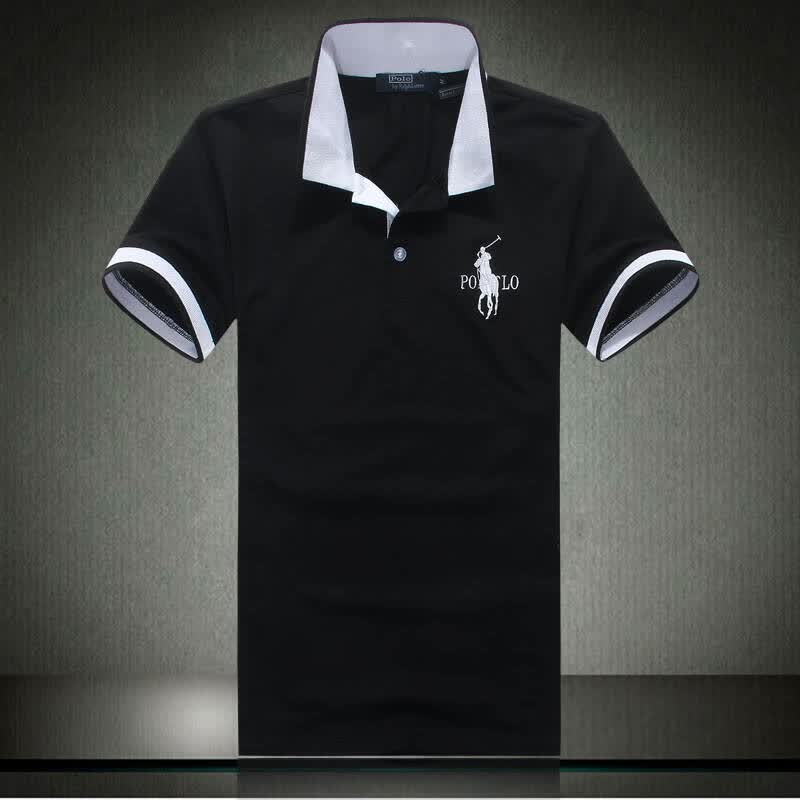奢侈品专柜正品polo/保罗男士韩版翻领短袖t恤polo衫纯色加大加肥特大