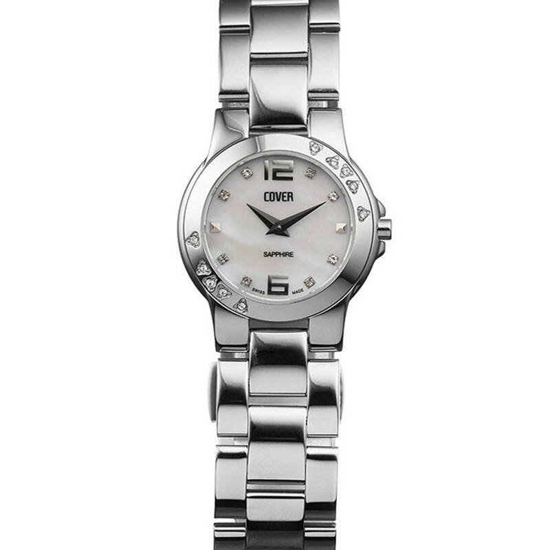 瑞士品牌高峯cover女款石英手表白色表盘镶水钻精钢表壳石英女表co119