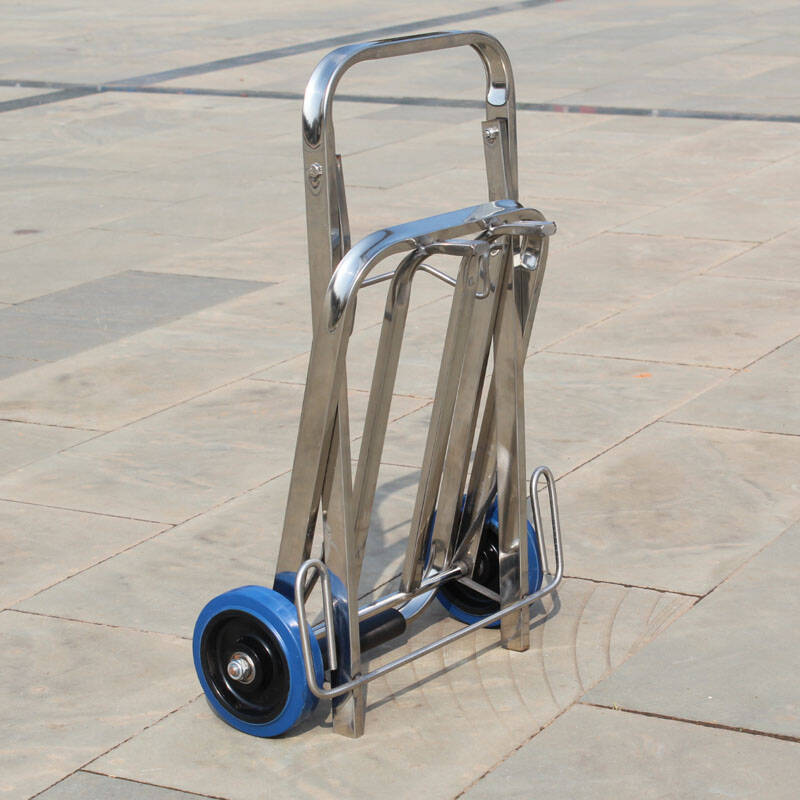 杰适 不锈钢两轮行李车可折叠手拉车载重王拉货车小拖车买菜车购物车