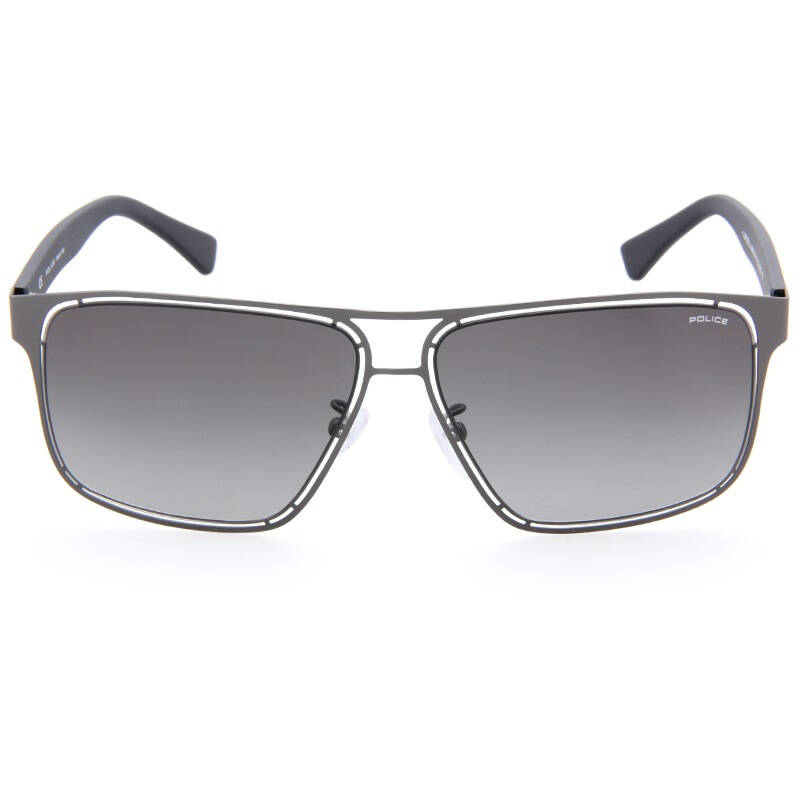 police 警察 男款枪色镂空镜框灰色渐变镜片眼镜太阳镜 s8955 0627
