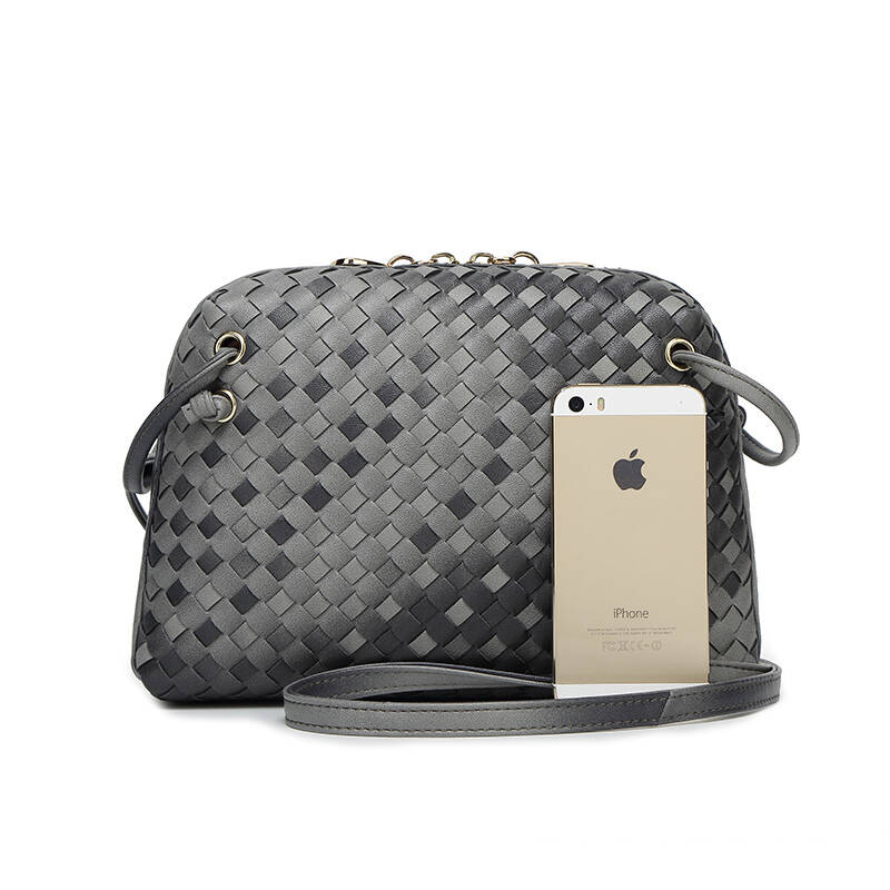 加姿(coazee)编织单肩女包日韩全新秋冬新款女士包手拿女包清新斜跨小