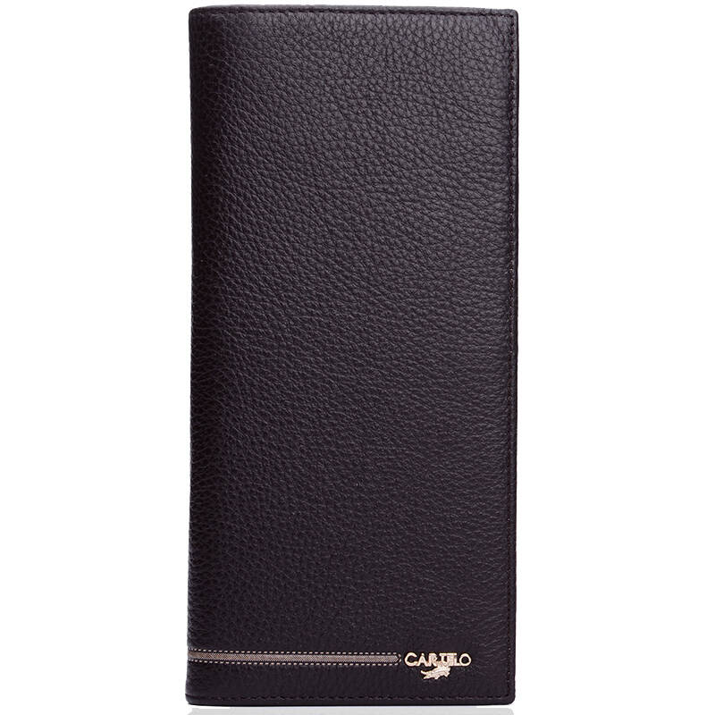 卡帝乐鳄鱼cartelo 男士钱包 长款两折牛皮革钱夹rcac515021-1f啡色