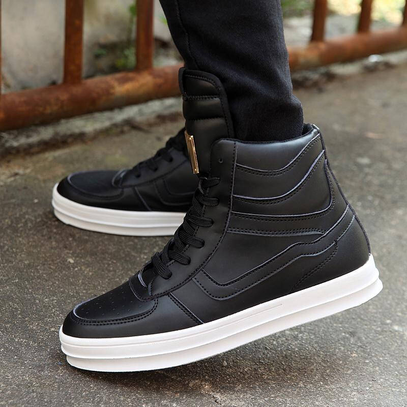 鞋街舞鞋男潮流2015新款韩版运动鞋短靴高腰板鞋潮男马丁靴板鞋 黑色