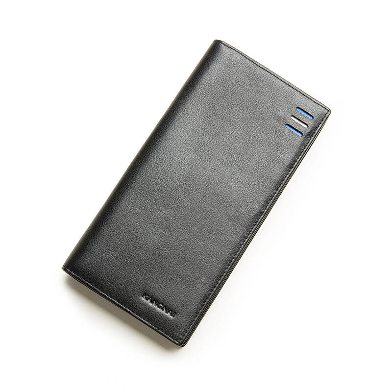 kangnai 康奈正品潮流休闲新款黑色牛皮男长款钱包55535-5152英伦长款