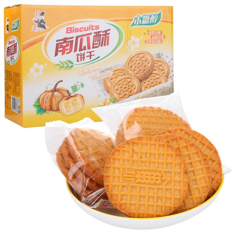【京东超市】老布特木糖醇南瓜消化饼干1000g