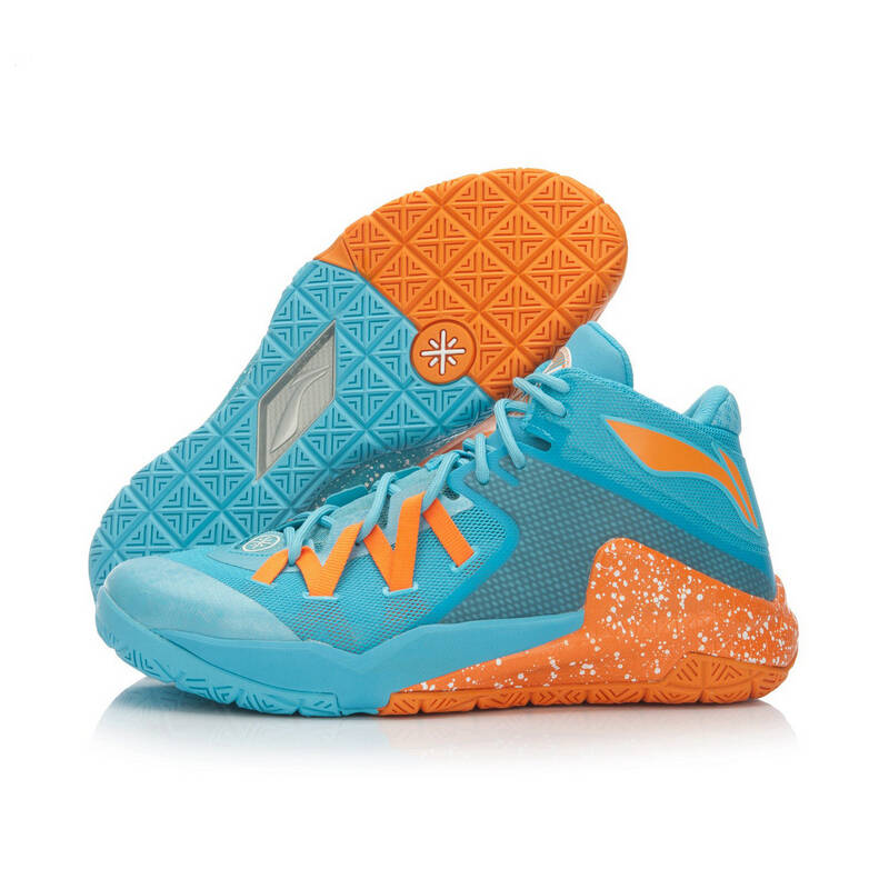 李宁旗舰店队尚3韦德男子篮球专业比赛鞋abak047 晴空蓝/馥郁橙 40