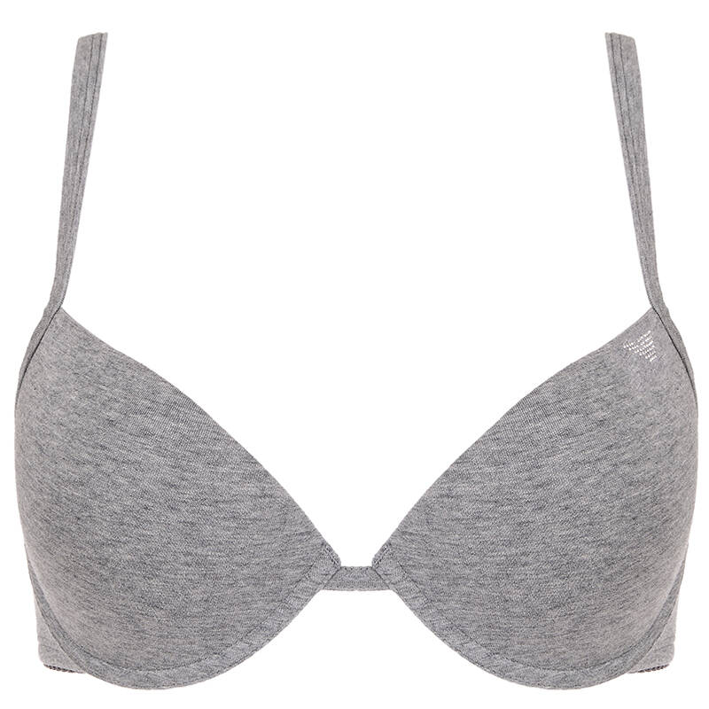 emporio armani 阿玛尼 女士麻灰色棉质全杯文胸 163376 5a263 00449 
