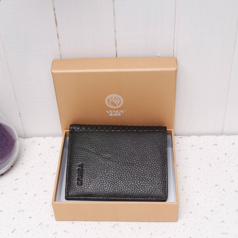 维纳斯(venus)真皮银包头层牛皮钱包多功能欧美男士钱夹票夹046