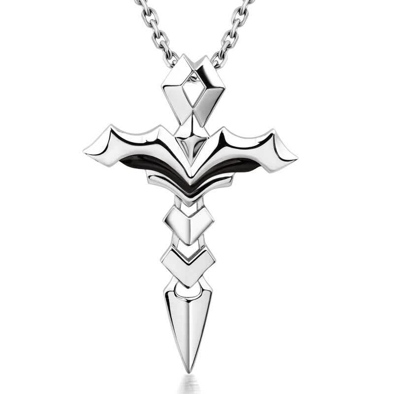 铭扬饰海 925纯银项链男款 韩版时尚十字架吊坠 男士项链吊坠 圣天使