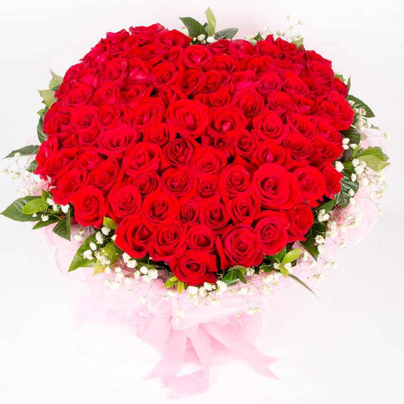 绿韵花田 99朵红玫瑰情人节鲜花生日礼物全国市区鲜花速递北京上海