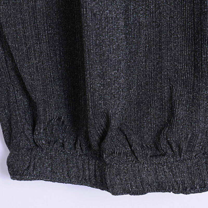 法兰中老年女装宽松加大码亚光麻纯色七分裤中年女装妈妈装裤子 黑色