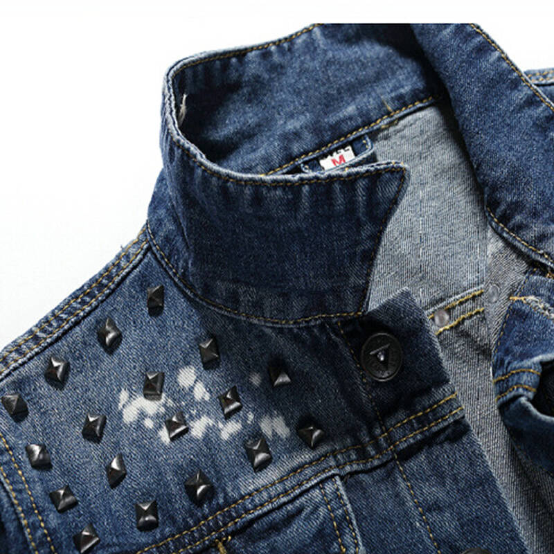 夹克外套 青少年夹克牛仔衣 男装时尚休闲韩版修身牛仔外套 牛仔色 xl