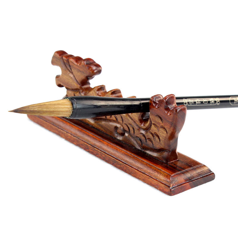 章紫光 文房四宝毛笔架笔搁笔山笔拖 小知了笔搁红色