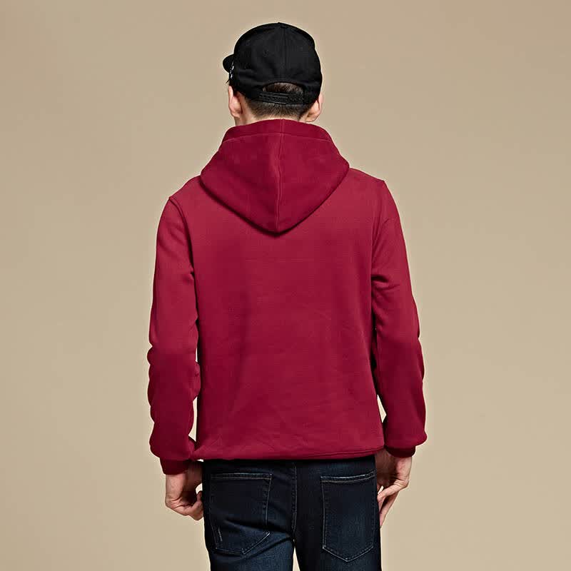 森马 男士冬装新款卫衣连帽套头字母印花卫衣男秋冬新款 酒红 xxl