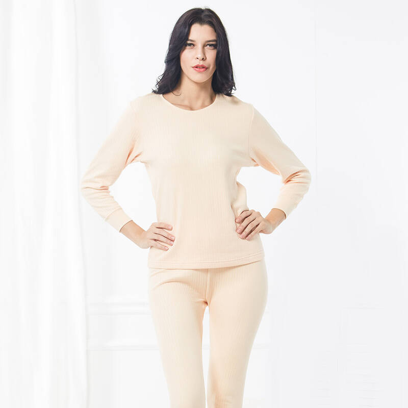 铜牛内衣 保暖内衣 女 纯棉圆领加厚秋衣秋裤 大码加厚保暖套装vn016