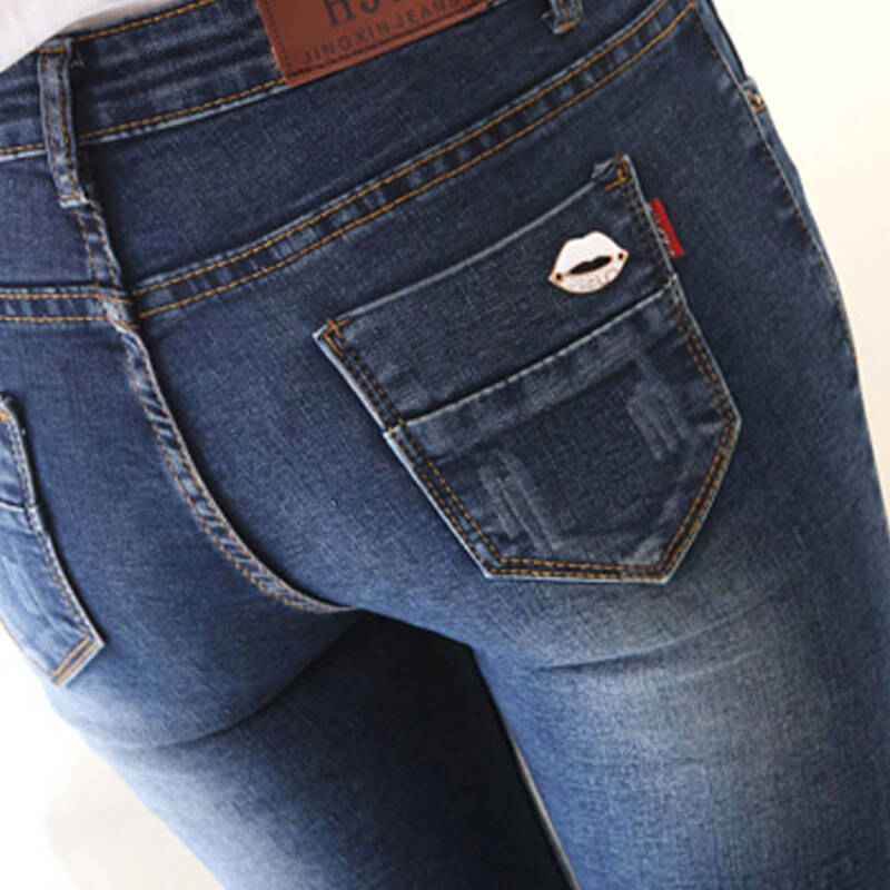 青少年秋季新品少女中学生牛仔裤小脚裤女韩版修身显瘦紧身铅笔裤