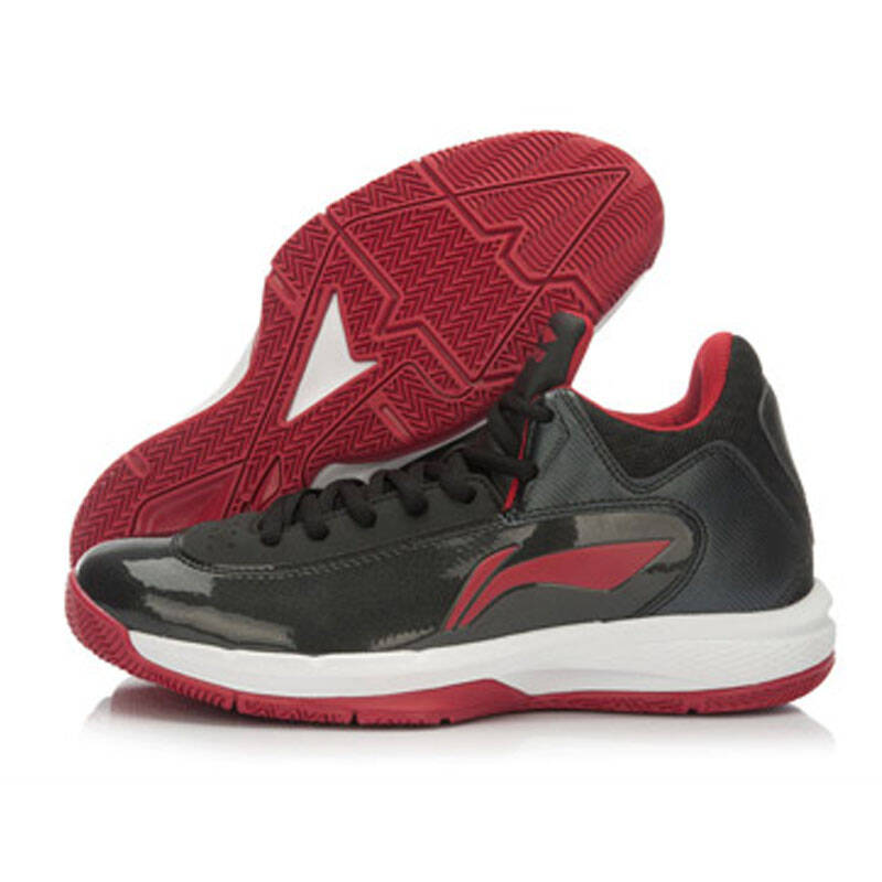 李宁cba球迷闪击ii td版男鞋 篮球鞋运动鞋abpk047 -7 黑/白/绛红色