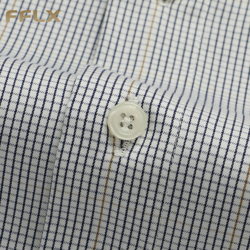 非凡领袖长袖男士衬衫白衬衣商务男装格纹休闲正装 秋季 fflx1308 42