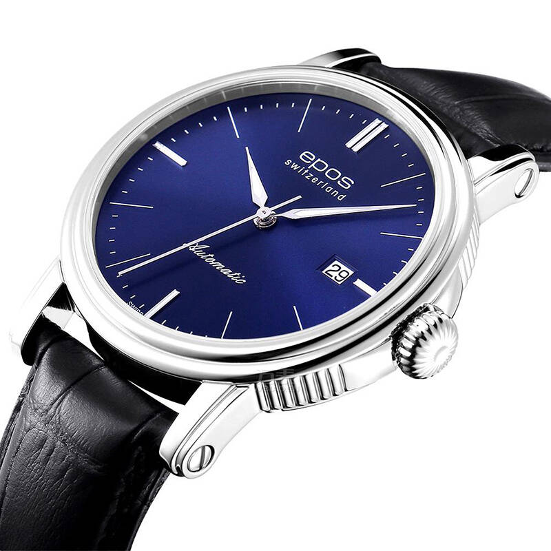 瑞士爱宝时epos手表 罗马假期水蓝版 3390.152.20.16.25机械男表