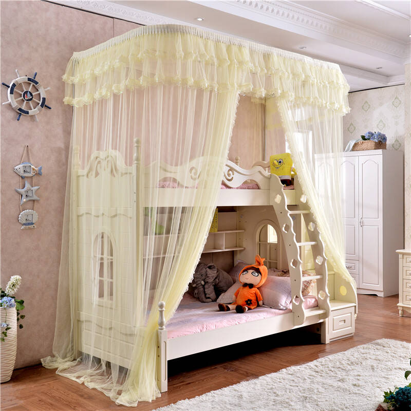 华顺蚊帐 定做儿童双层床蚊帐 子母床上下铺高低床蚊帐一体式落地支架