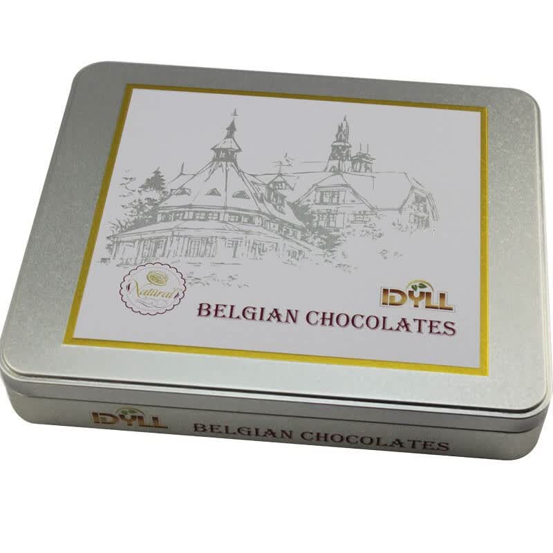 比利时进口 idyll伊迪黎尔银色城堡贝壳形巧克力制品250g