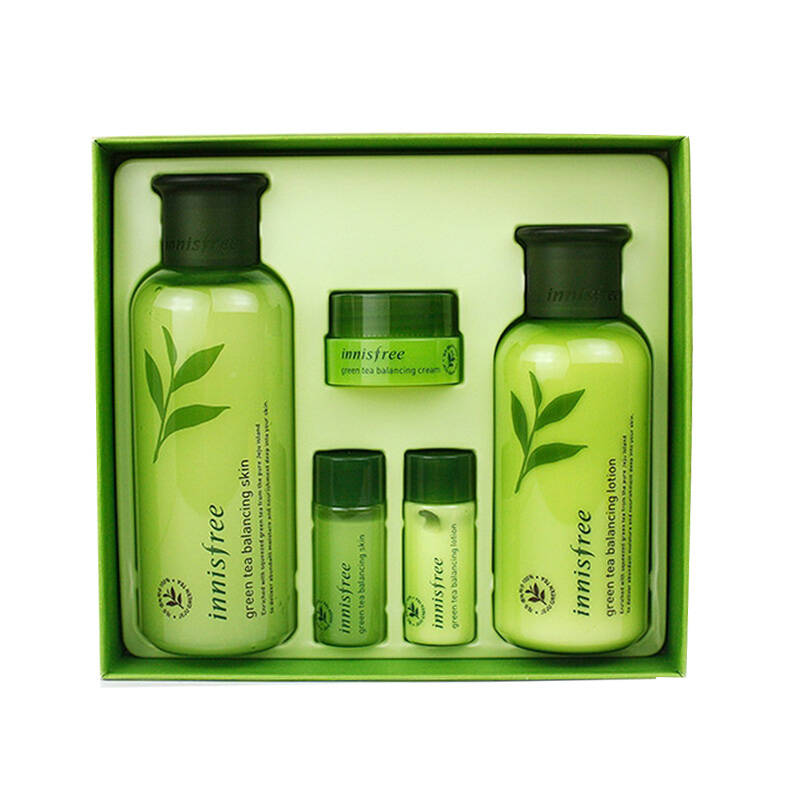 innisfree/悦诗风吟套装补水保湿 护肤品套装女 韩国化妆品组合 绿茶