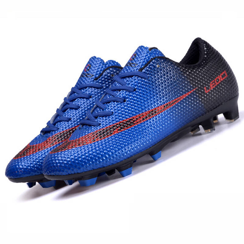 儿童青少年足球鞋男款刺客cr7草地长钉足球鞋 碎钉鞋 蓝色 38