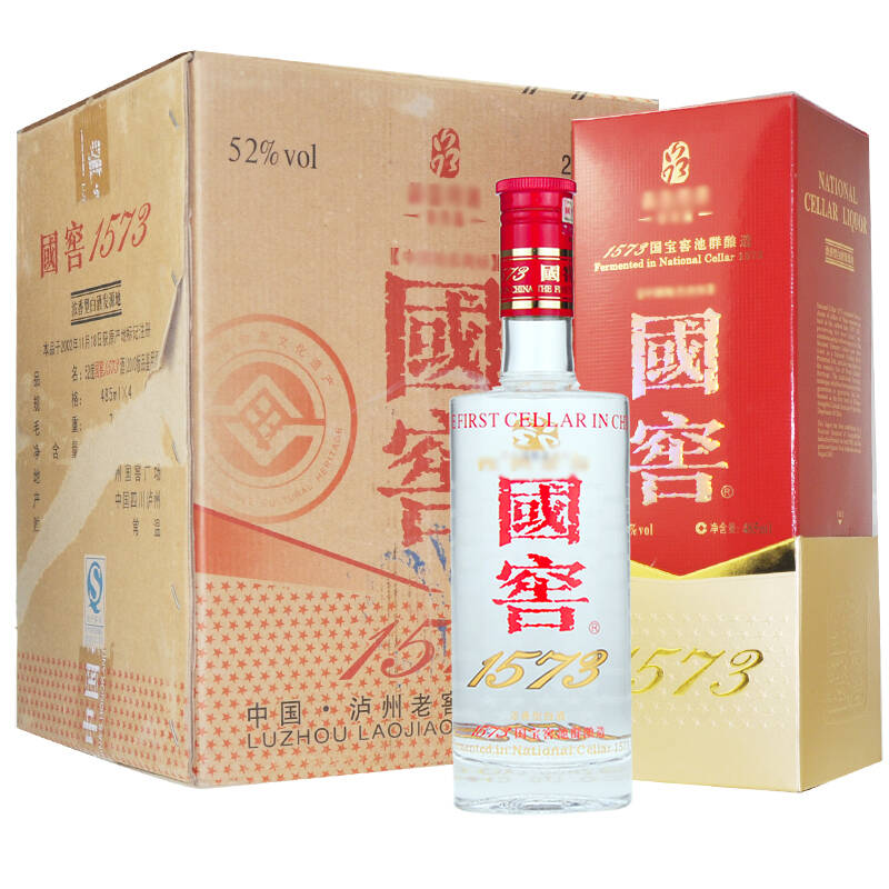 泸州老窖 国窖1573 52度 品鉴酒 485ml*4瓶