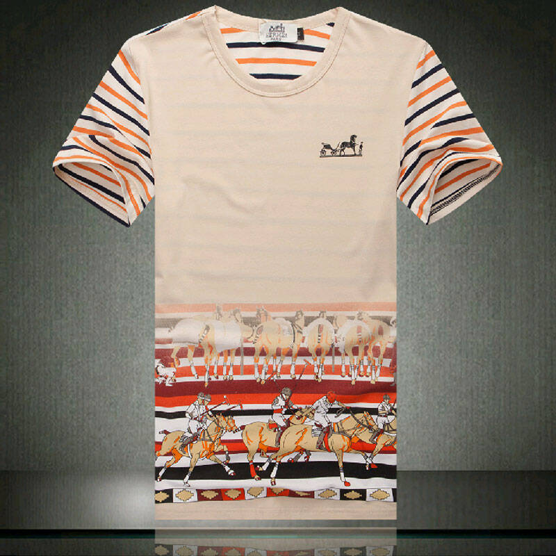 尼纳里奇 夏季新款男士纯棉短袖t恤 爱马仕图案t恤jp122-4834 白色 xl