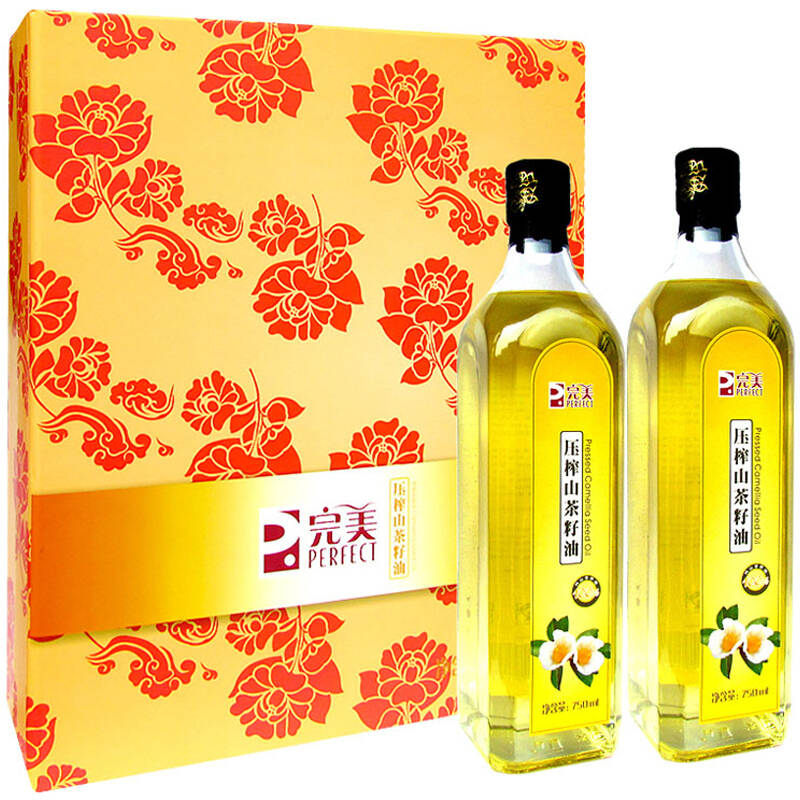 完美牌压榨山茶籽油礼盒装 750ml×2支