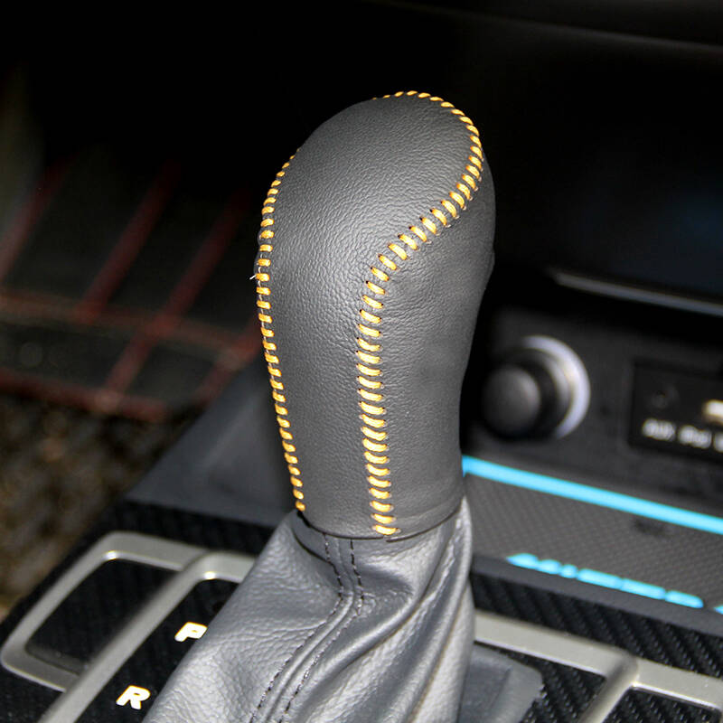 名图专用排挡套 挡把套 真皮 手缝排挡套 内室改装专用 黄线款 档把套