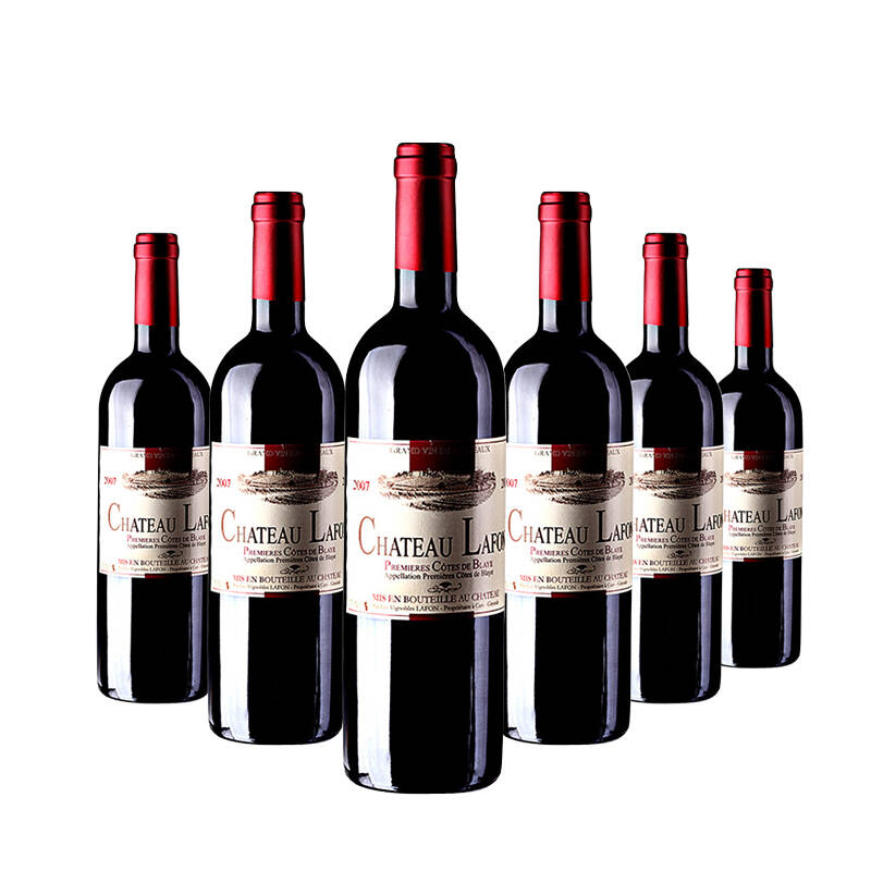 红葡萄酒2007 法国原瓶进口红酒 干红葡萄酒 750ml 6瓶装