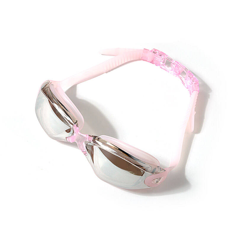 雅丽嘉aryca 高清防雾泳镜 男士女士游泳镜 电镀近视平光 wg89a粉色
