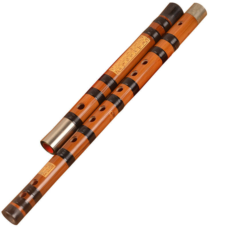 周明生 笛子初学乐器苦竹横笛 笛子乐器 扎黑线双插演奏f调